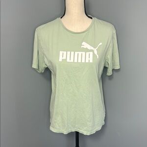 Puma Women’s Green Short Sleeve T-Shirt Top Sz S